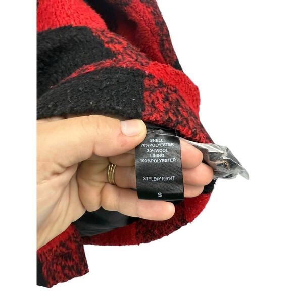 Tuckernuck Pomander Place Wool Blend Red Buffalo Plaid Jacket Shacket Womens S - Picture 7 of 11
